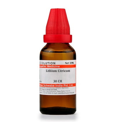 Schwabe Lithium Citricum Homeopathy Dilution 6C, 30C, 200C, 1M, 10M