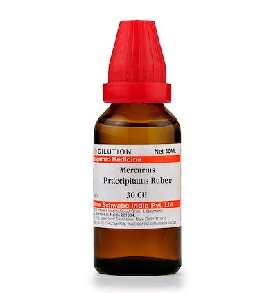 Schwabe Mercurius Praecipitatus Ruber Homeopathy Dilution 6C, 30C, 200C, 1M, 10M