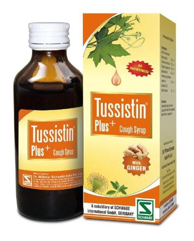 Schwabe Tussistin plus cough syrup with ginger for dry hard cough, tickling in larynx.