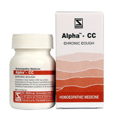 Schwabe Alpha CC tablets for Dry Chronic Cough,  Spasmodic Cough, Influenza