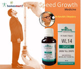 image of a person with a  height measuring tape, a doctor and bottle of WL14 supplement