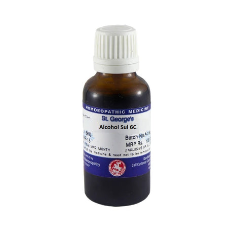 St George Alcohol Sulphuratum Homeopathy Dilution 6C, 12C, 30C, 200C, 1M, 10M