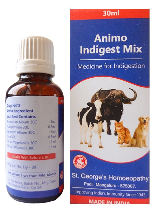 Animo Indigest Mix, Veterinary homeopathy  Medicine for Cows, Dogs