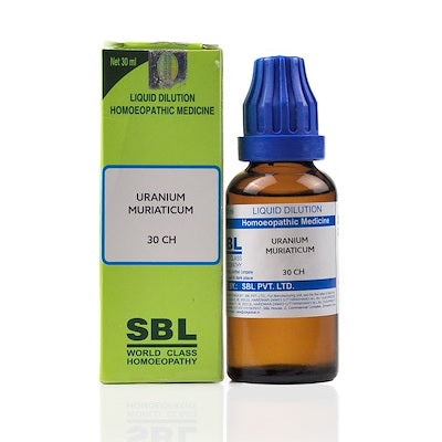 SBL Uranium Muriaticum Homeopathy Dilution 6C, 30C, 200C, 1M, 10M