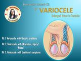 Image showing a doctor and a varicocele with text