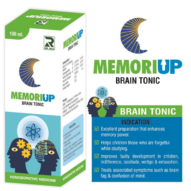 Dr Raj Memoriup Homeopathy Brain Tonic, enhances memory power