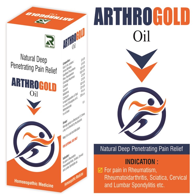 Dr Raj Arthro Gold Massage Oil for Rheumatism, Sciatica, Spondylitis