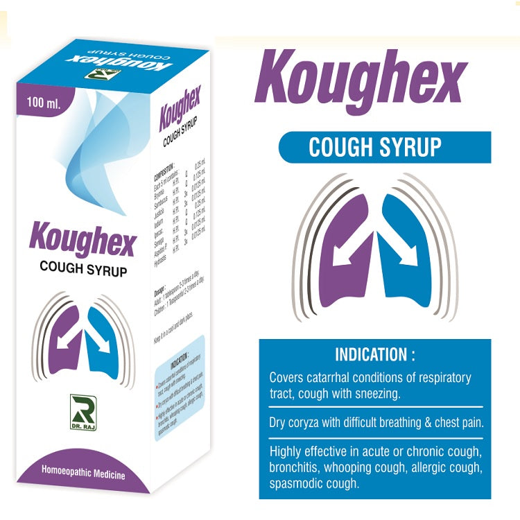 Dr Raj Koughex Syrup for acute or chronic cough, bronchitis, whooping cough
