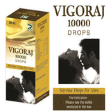 Packaging of Dr. Raj Vigoraj 10000 Drops, which is indicated for men's sexual health.