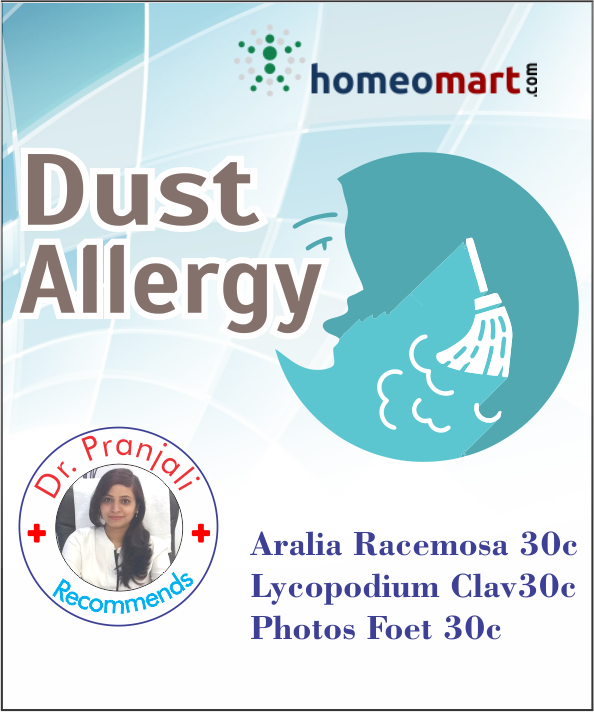 Homeopathy dust allergy remedy kit label