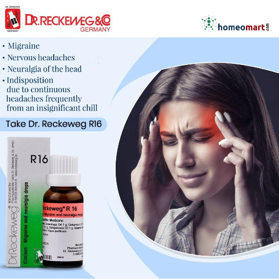 R16 alleviates intense nerve pain, headaches triggered by stress, anxiety, or overthinking, and migraines caused by chills, light sensitivity, and digestive issues