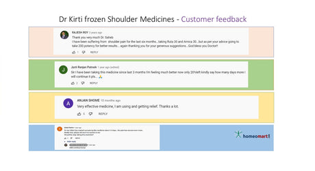 Homeopathy frozen shoulder medicines customer review feedback