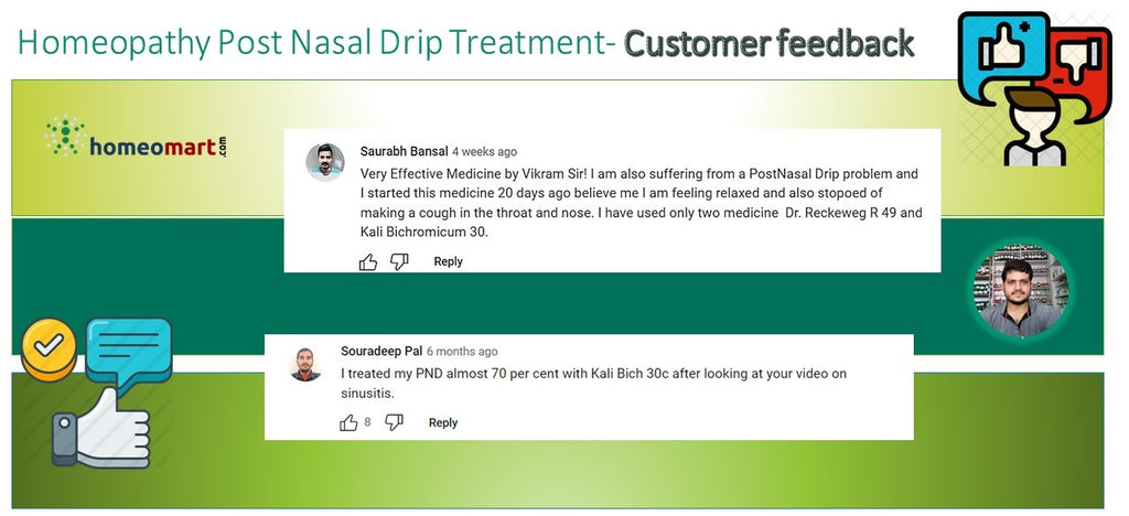 post nasal drip treatment in Homeopathy customer feedback