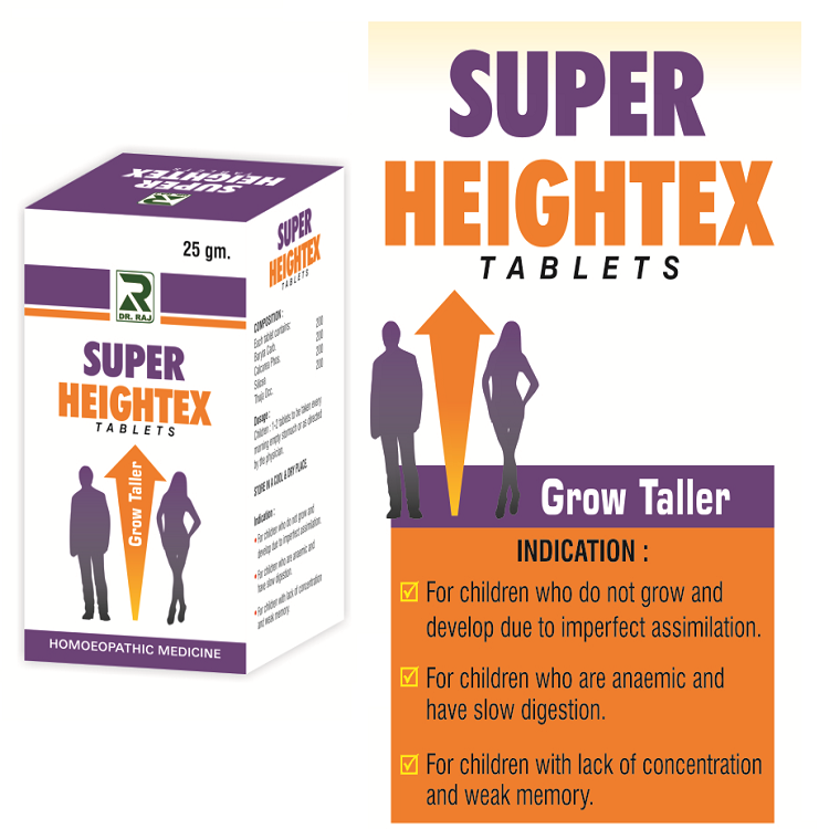 Dr Raj Super Heightex Tablets - Natural Growth Booster for Children