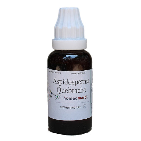 Homeomart aspidosperma mother tincture Q 30 ml,homeopathy for asthma and wheezing, medicine for breathlessness on exertion, homeopathic lung tonic for smokers, remedy for chronic respiratory weakness,