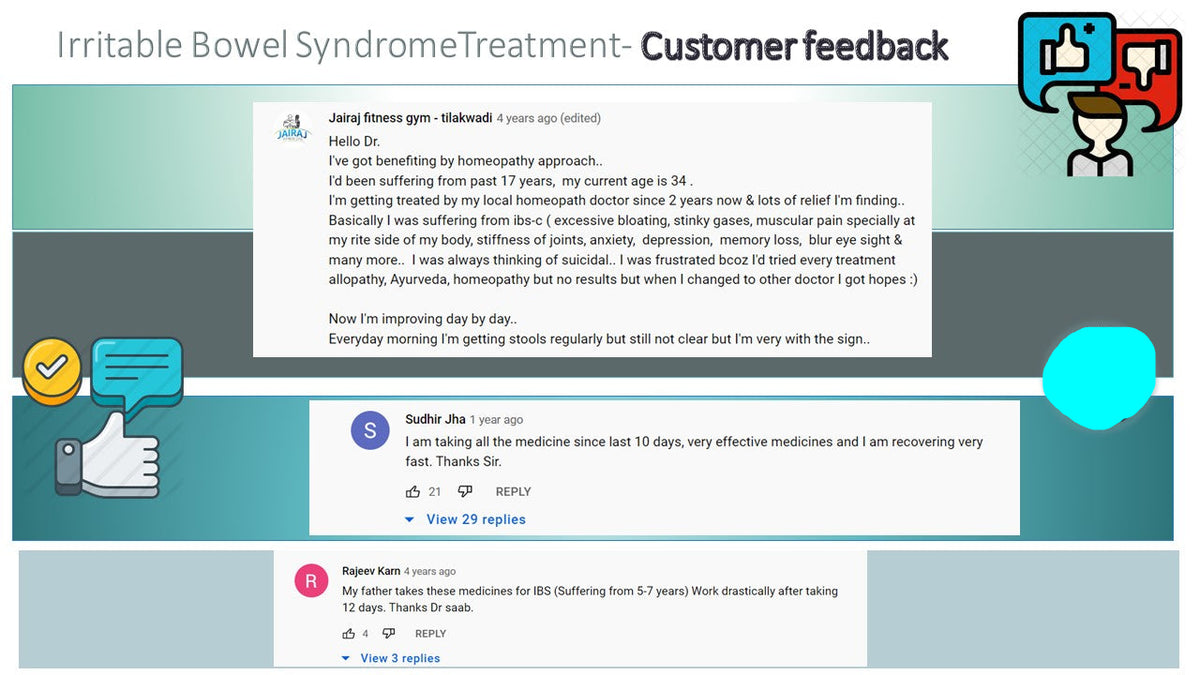Irritable Bowel Syndrome IBS treatment in homeopathy customer reviews