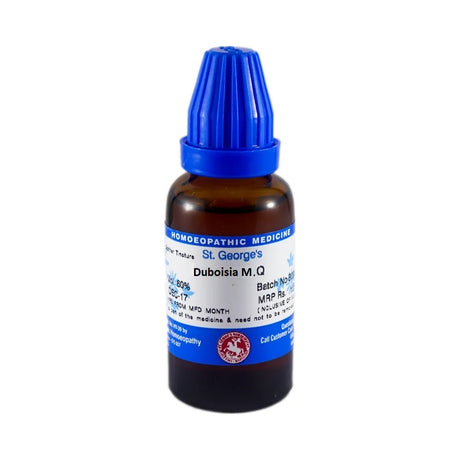  Duboisia Myoporoides is a potent homeopathic remedy prepared from the Corkwood Elm plant. It is primarily indicated for conditions involving eye strain, dry cough, mucous membrane dryness, and mental dullness.