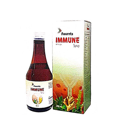 Fourrts Immune Syrup, Tulsi, Papaya leaf extracts, Ginger