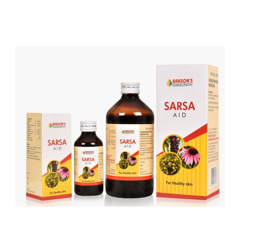 Homeopathy Bakson Sarsa Aid blood purifier in 115ml 450ml packs