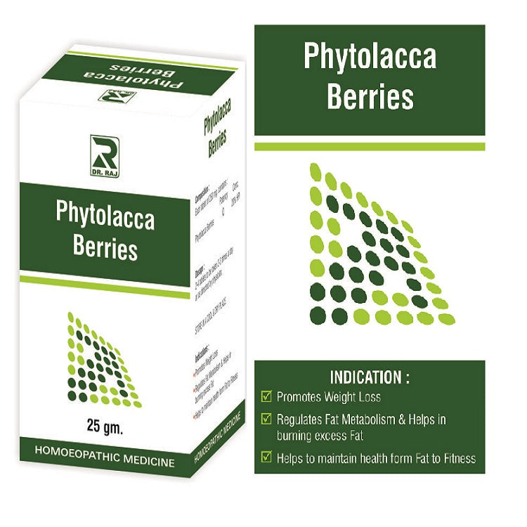 Dr.Raj Phytolacca Berries homeopathy Tablets for weight loss
